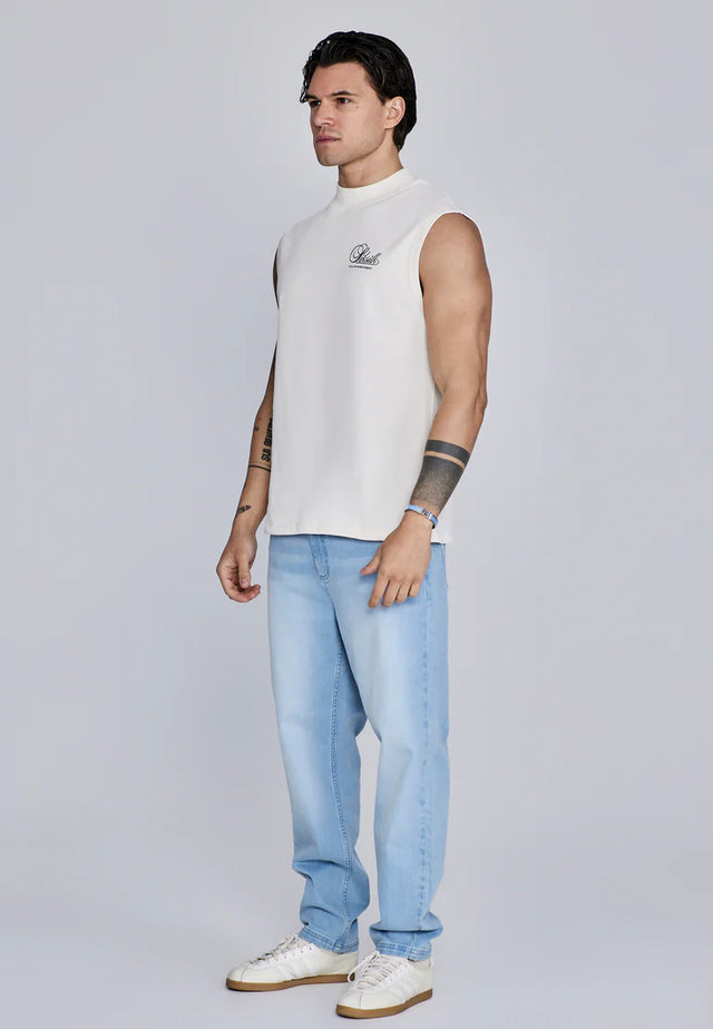SikSilk - Ecru Sleeveless T-Shirt