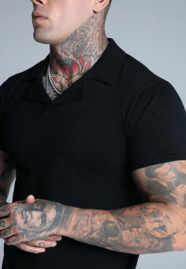 SikSilk - Black Revere Collar Polo