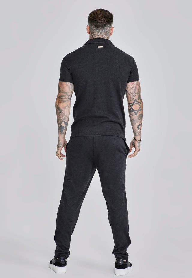 SikSilk - Black Smart Polo T-Shirt
