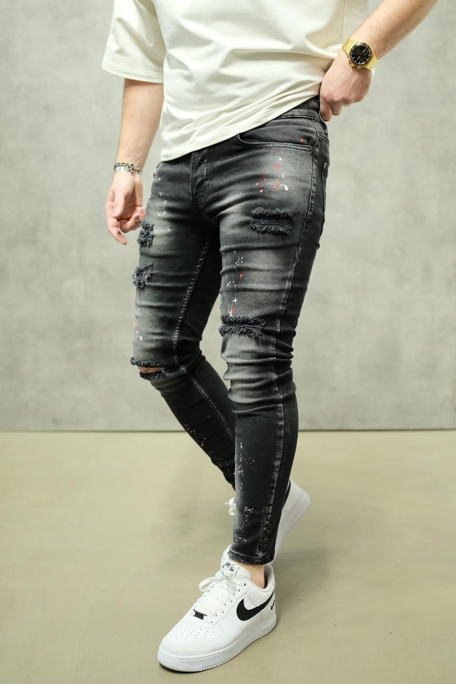 2Y Premium - Painted Jeans - Black