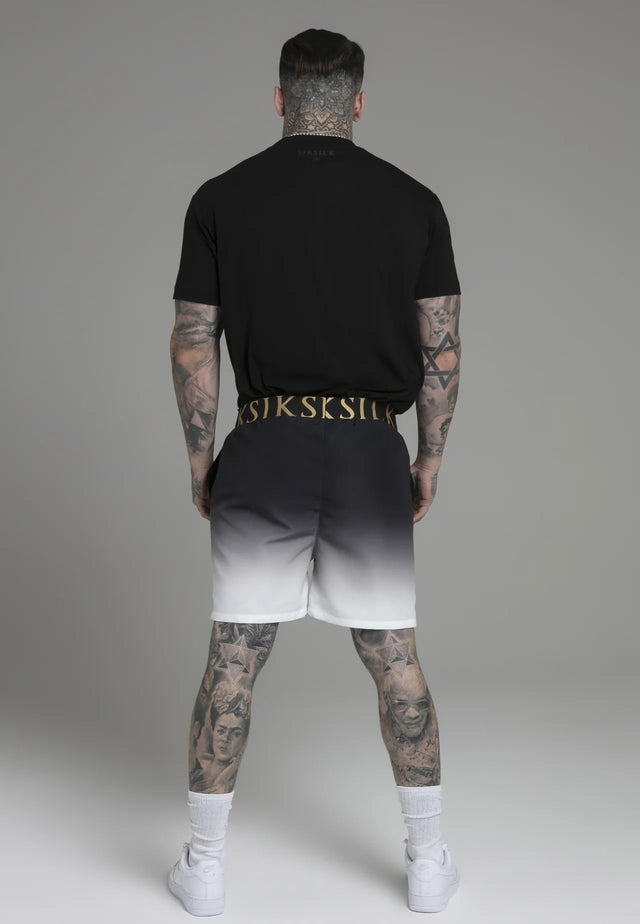 SikSilk - Black White Fade Swim Shorts