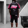 Black Island - T-Shirt&Short Set - Black&Pink