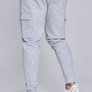 SikSilk - Grey Marl Essentials Cargo Joggers