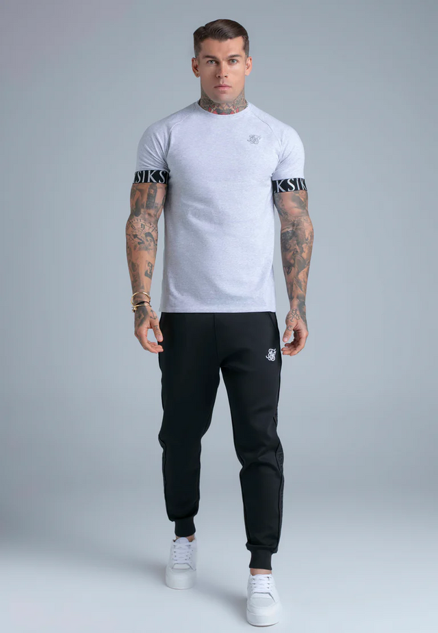 SikSilk - Grey Marl Tech T-Shirt