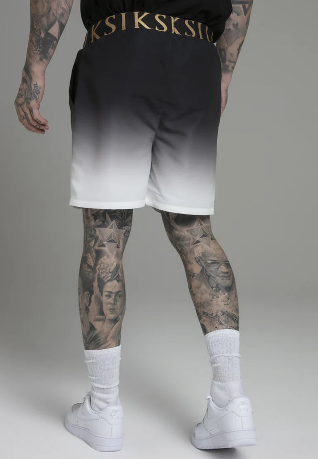 SikSilk - Black White Fade Swim Shorts