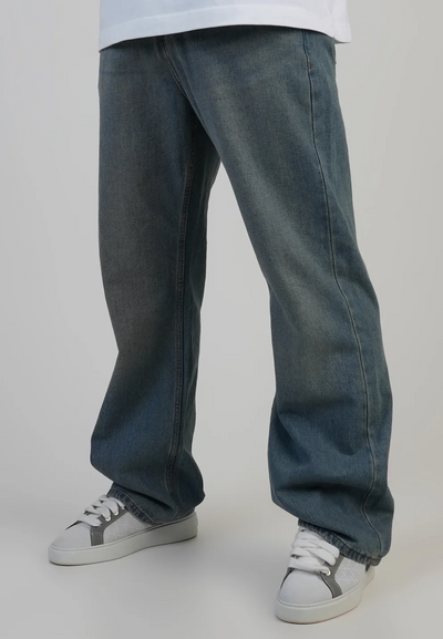 SikSilk - Loose Fit Jeans Washed Vintage Blue