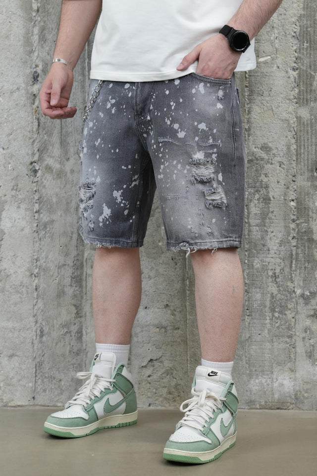 2Y Premium - Grey Painted Shorts