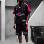 Black Island - T-Shirt&Short Set - Black&Pink