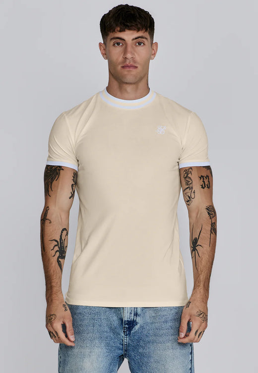 SikSilk - Ecru Ringer T-Shirt