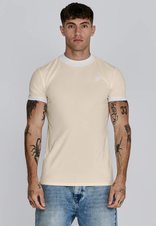 SikSilk - Ecru Ringer T-Shirt