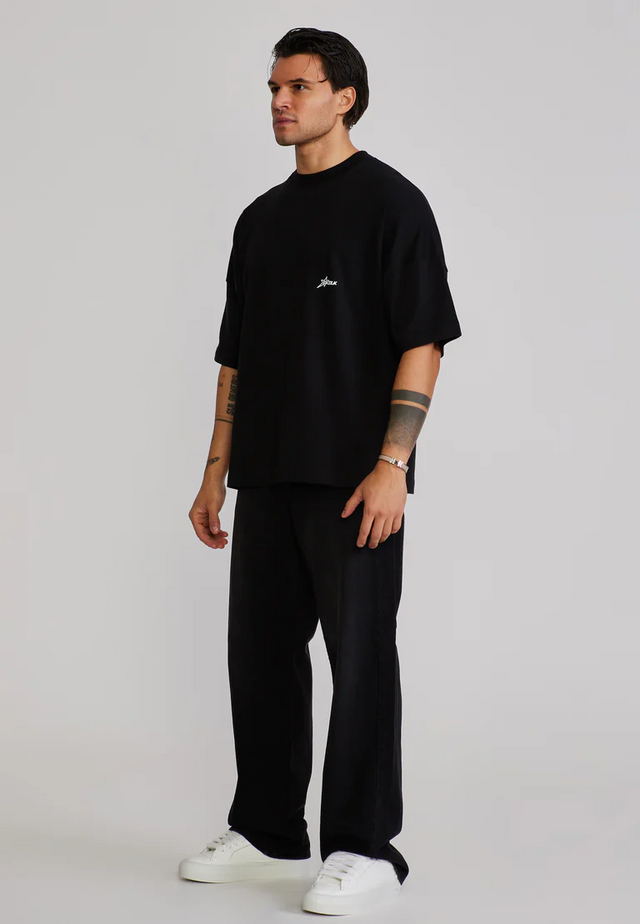 SikSilk - Black Graphic T-Shirt
