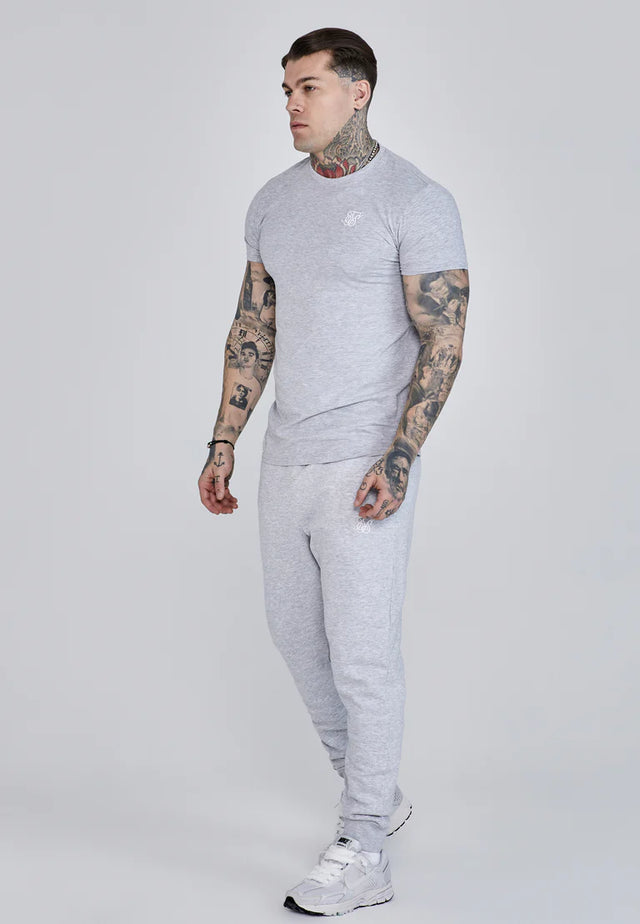 SikSilk - Grey Marl Essentials T-Shirt