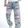 2Y Premium - Pink Fabric Jeans - Blue