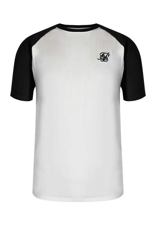 SikSilk - White and Black Raglan T-Shirt