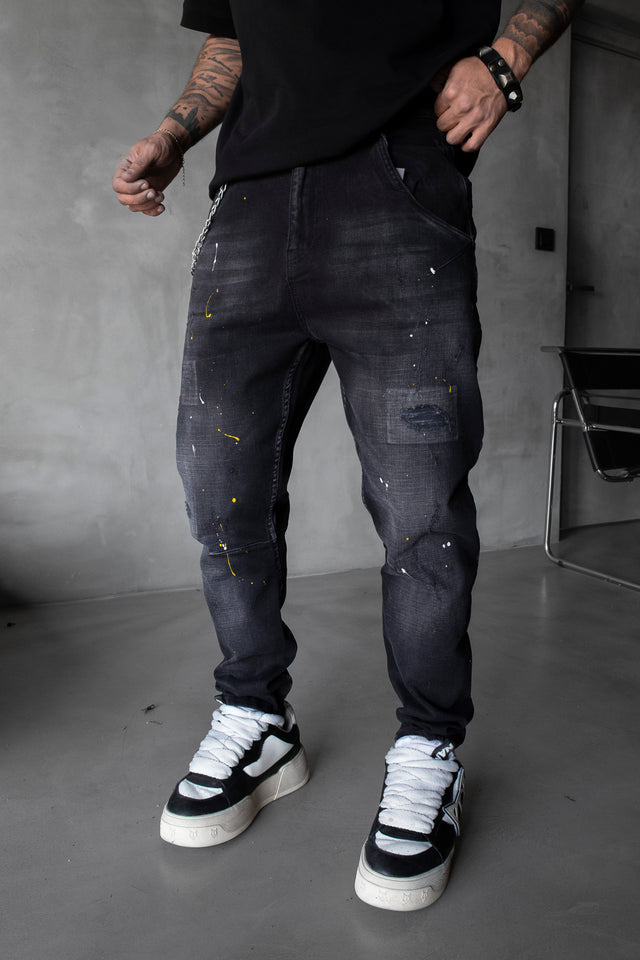 Black Island - Painted Jeans - Black