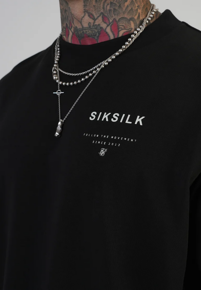 SikSilk - Black Graphic T-Shirt