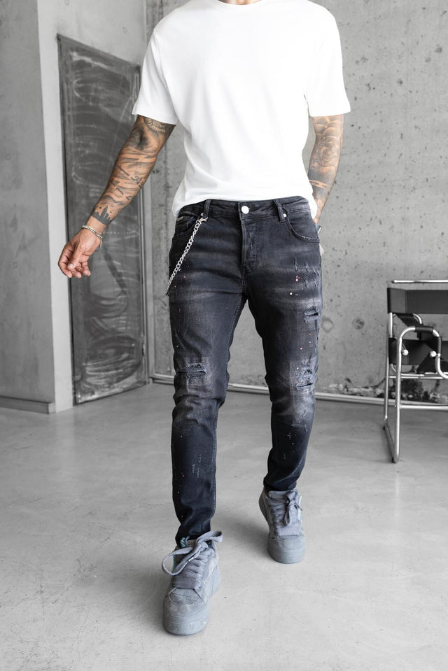 Black Island - Painted Jeans - Black