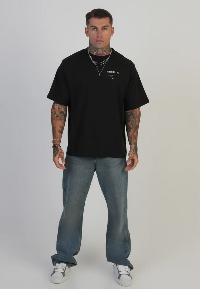 SikSilk - Black Graphic T-Shirt