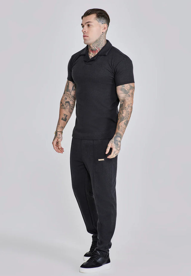 SikSilk - Black Smart Polo T-Shirt