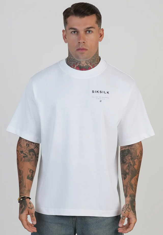 SikSilk - White Graphic T-Shirt