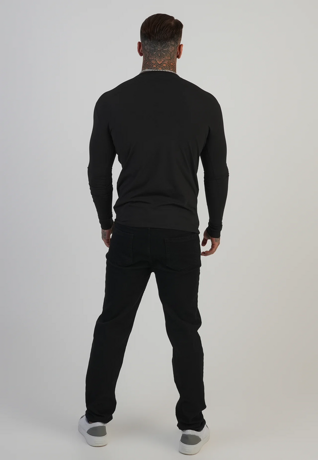 SikSilk - Black Long Sleeve T-Shirt