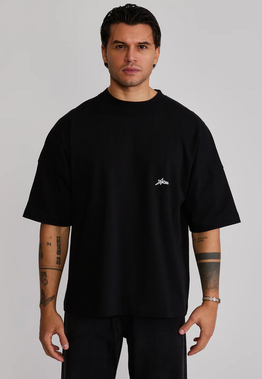 SikSilk - Black Graphic T-Shirt