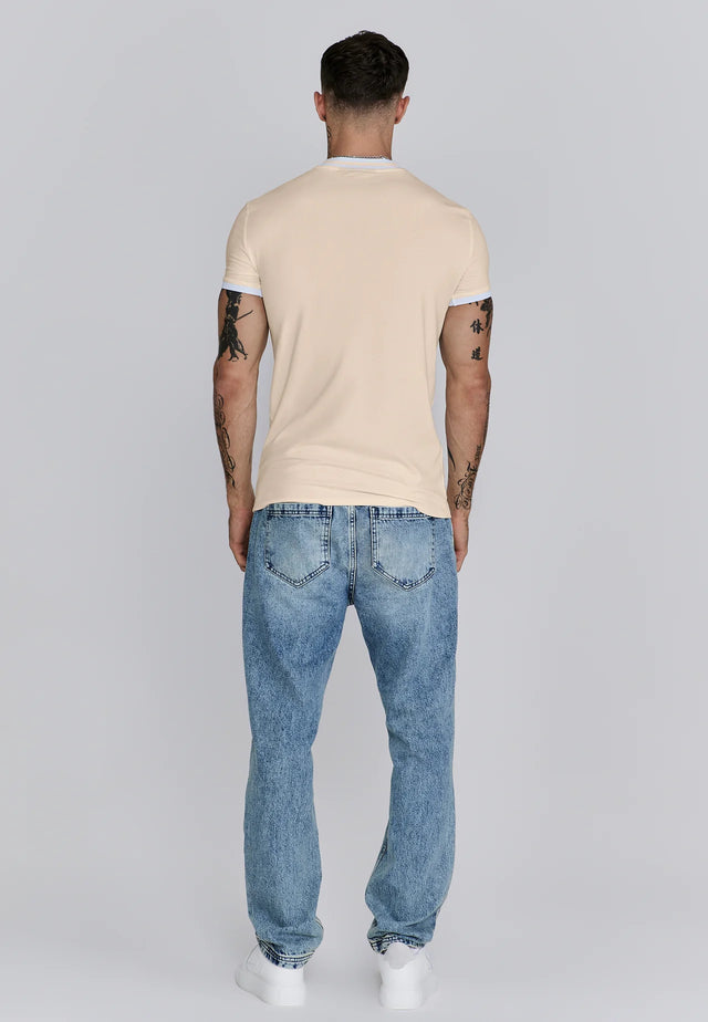SikSilk - Ecru Ringer T-Shirt