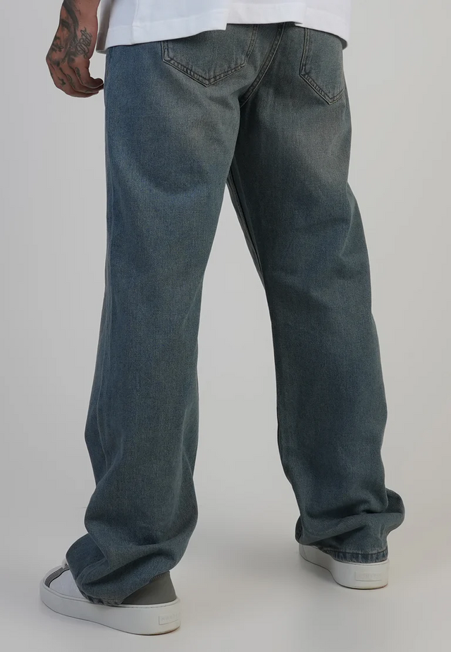SikSilk - Loose Fit Jeans Washed Vintage Blue
