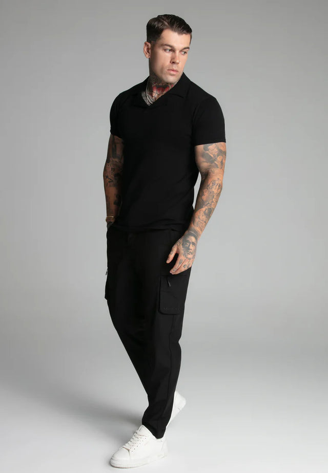 SikSilk - Black Revere Collar Polo