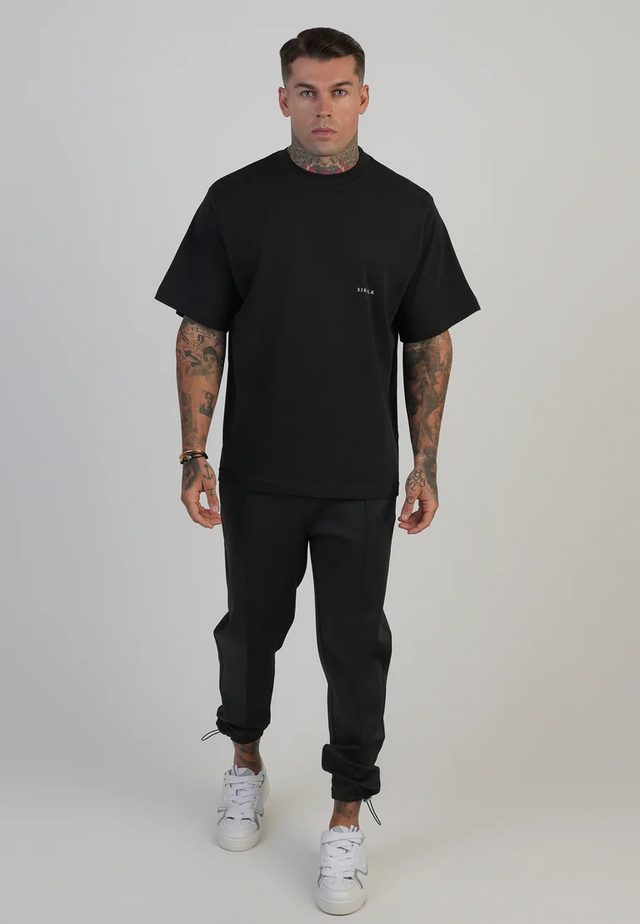 SikSilk - Black Graphic T-Shirt