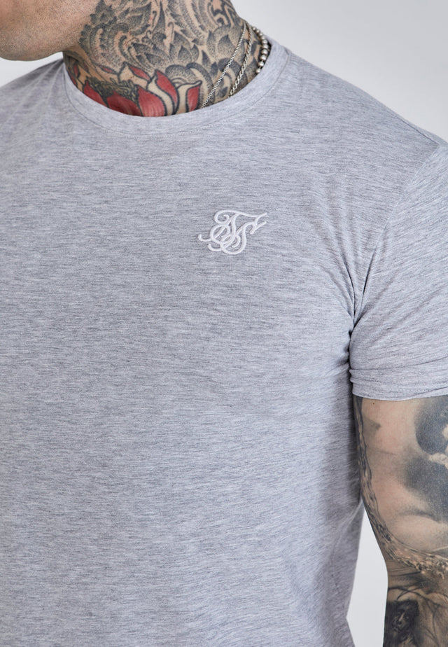 SikSilk - Grey Marl Essentials T-Shirt