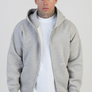 SikSilk - Grey Marl Graphic Full Zip Hoodie