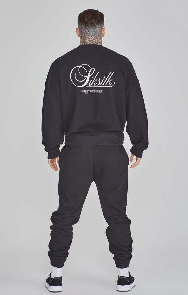 SikSilk - Graphic Sweater - Black