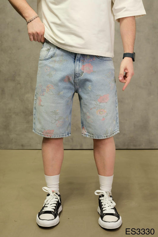 2Y Premium - Floral Denim Shorts
