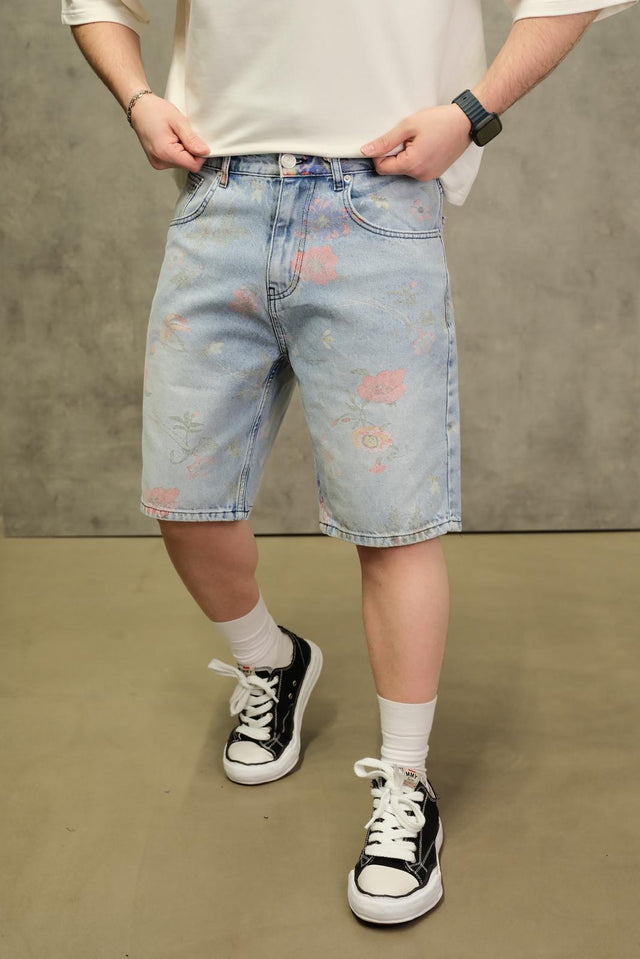 2Y Premium - Floral Denim Shorts