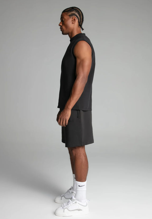 SikSilk - Black Sleeveless T-Shirt