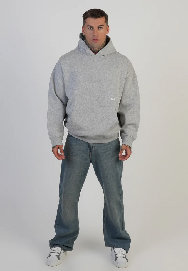 SikSilk - Grey Marl Graphic Hoodie