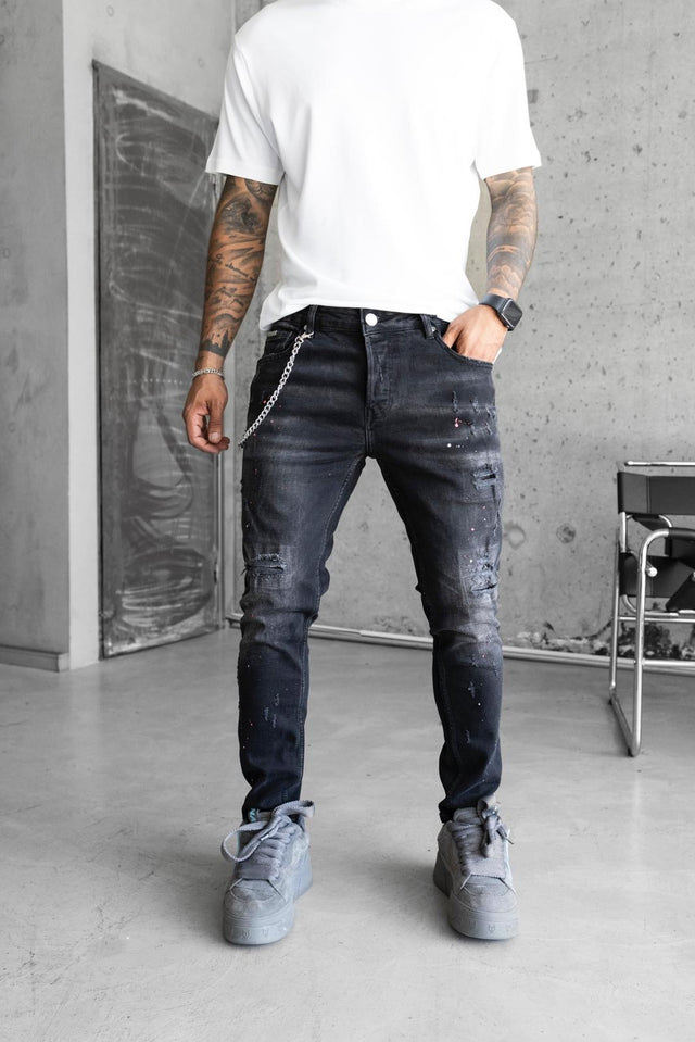 Black Island - Painted Jeans - Black