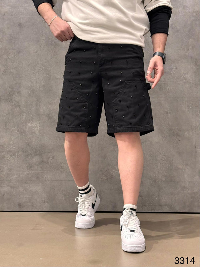 2Y Premium - Black Buttons Shorts