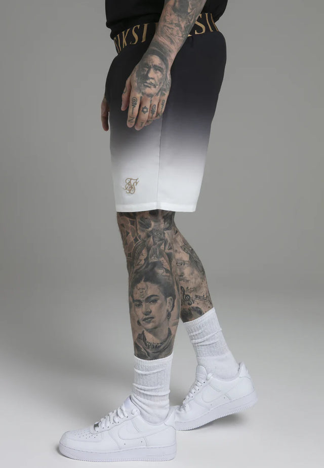 SikSilk - Black White Fade Swim Shorts