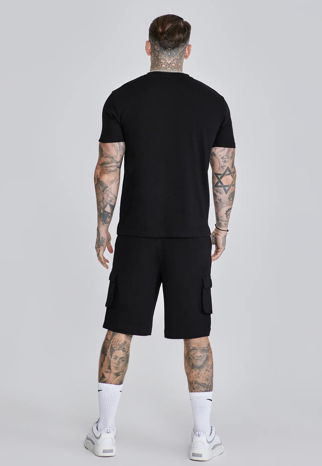SikSilk - Black T-Shirt and Shorts Set