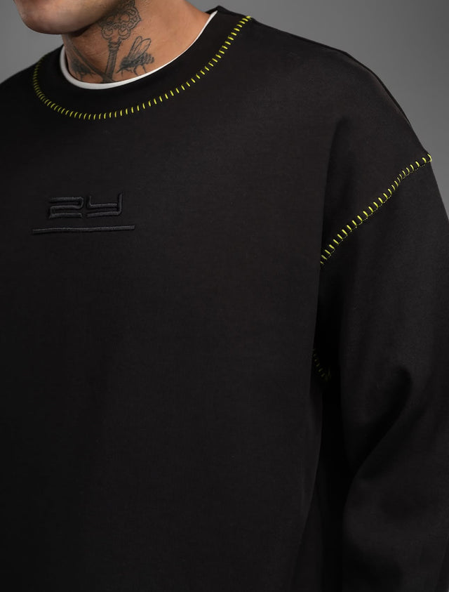2Y Premium - Embossed Logo Sweatshirt - Black