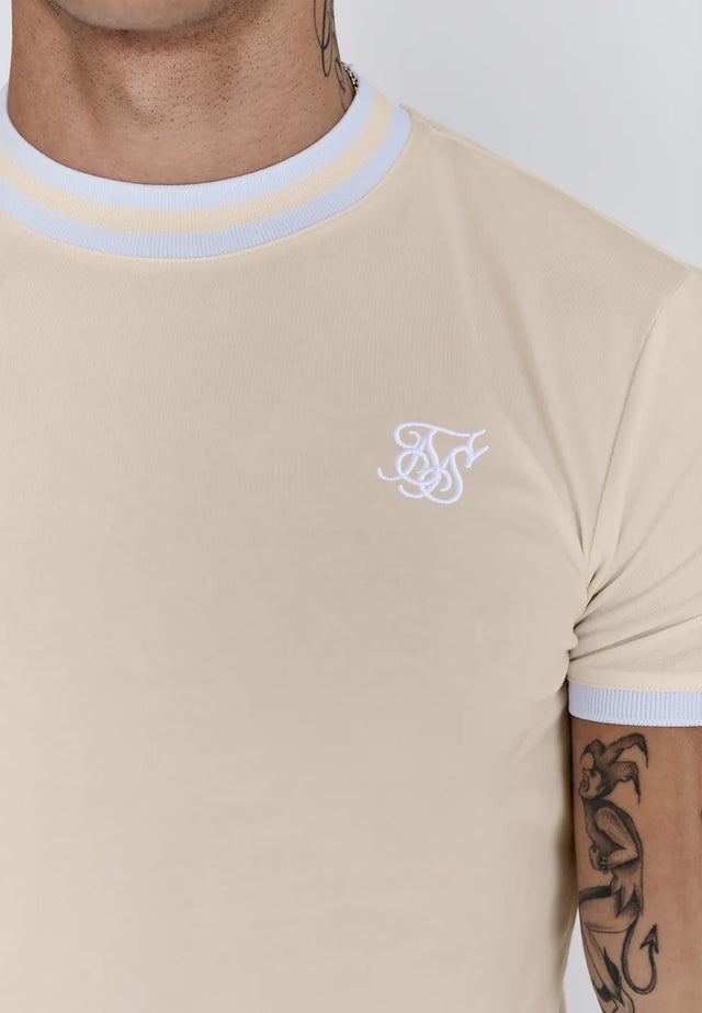 SikSilk - Ecru Ringer T-Shirt
