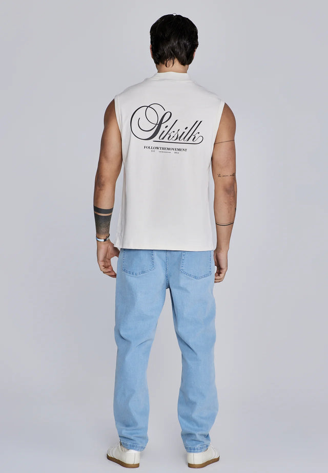 SikSilk - Ecru Sleeveless T-Shirt