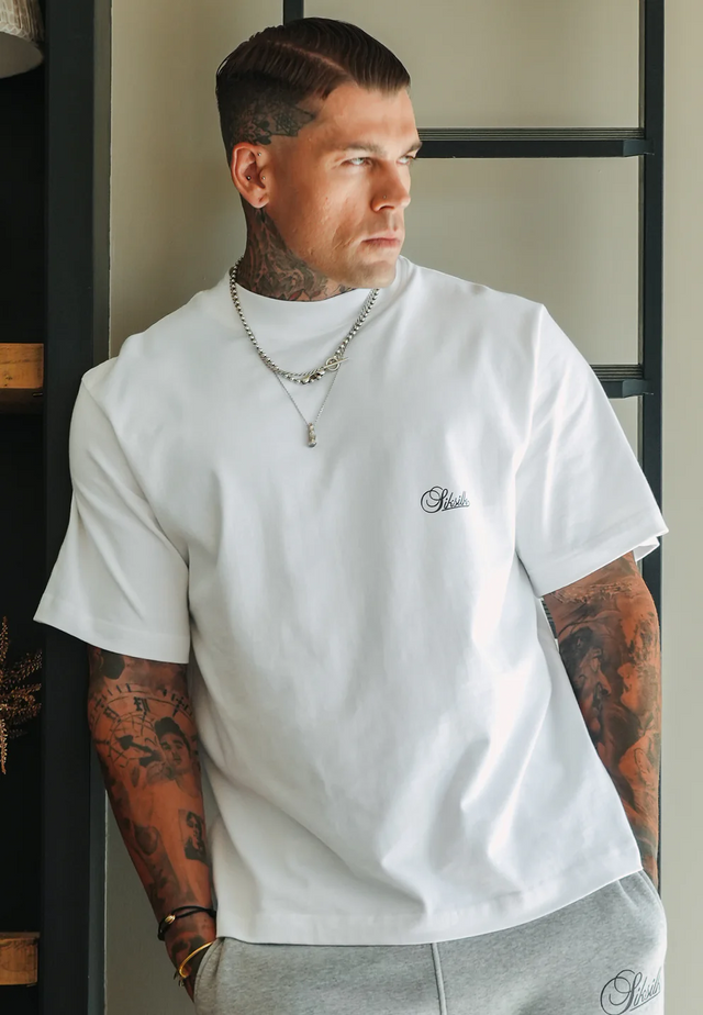 SikSilk - White Oversized T-Shirt