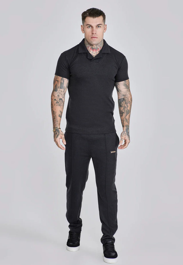 SikSilk - Black Smart Polo T-Shirt