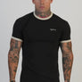 SikSilk - Black and Ecru Ringer T-Shirt
