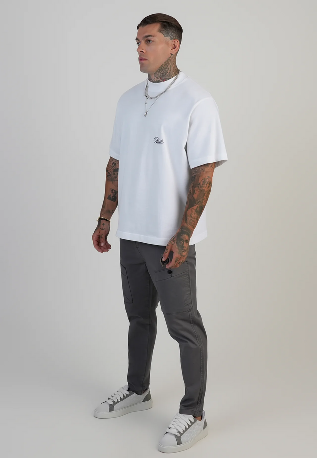 SikSilk - White Oversized T-Shirt