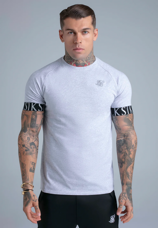 SikSilk - Grey Marl Tech T-Shirt