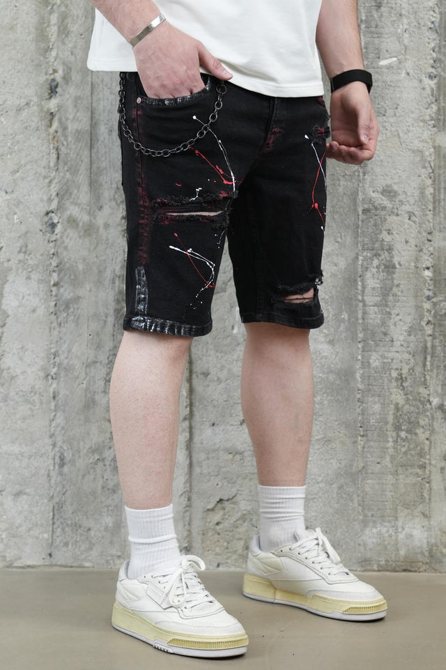 2Y Premium - Black Painted Shorts